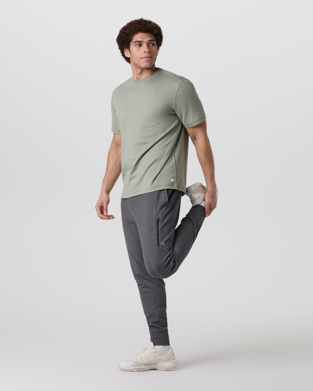 Short Sleeve Ponto Tee - Relaxed Fit Agave Green Heather - Image 3
