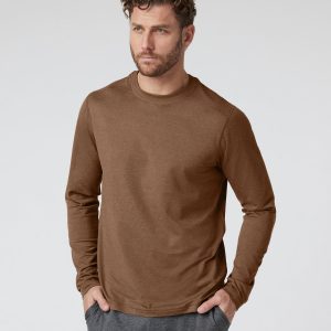 Long Sleeve Ponto Performance Tee Pecan Heather