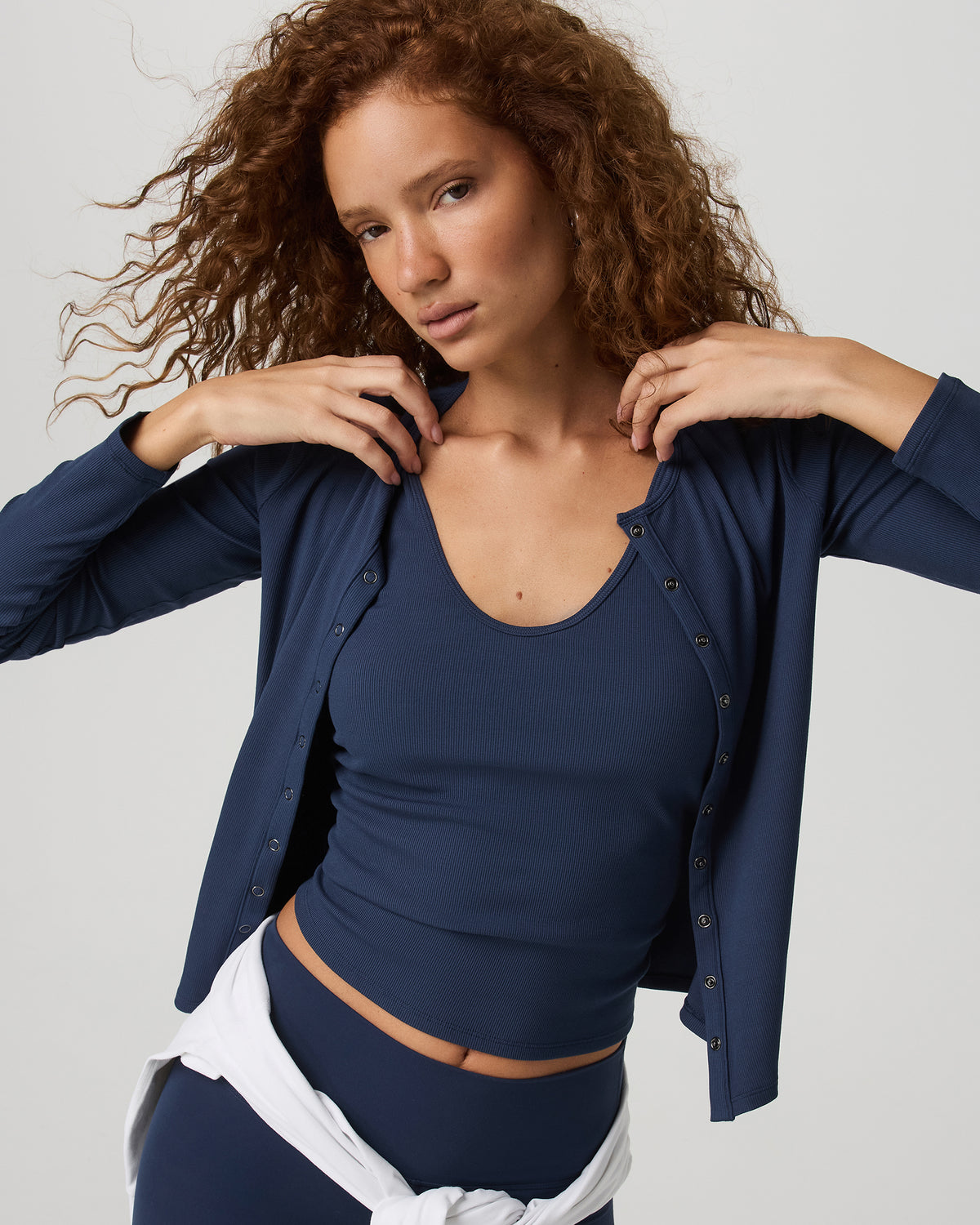 Long Sleeve Pose Twin Cardigan Women's Blue Coast Top - Image 5