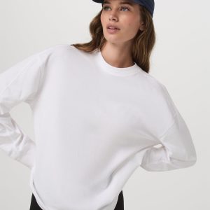 Long Sleeve Heavyweight Cotton Tee Women's White Shirt