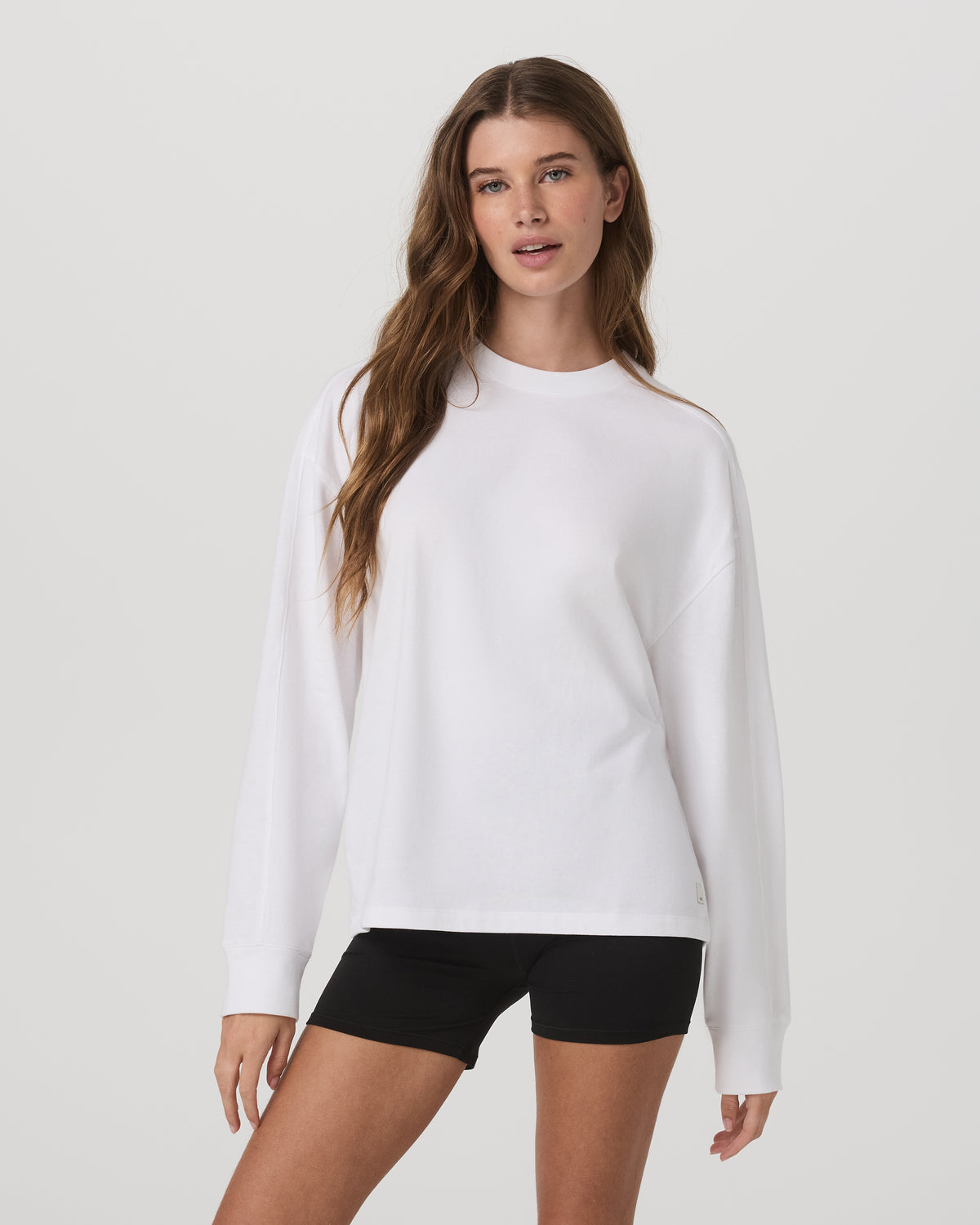 Long Sleeve Heavyweight Cotton Tee Women's White Shirt - Image 2