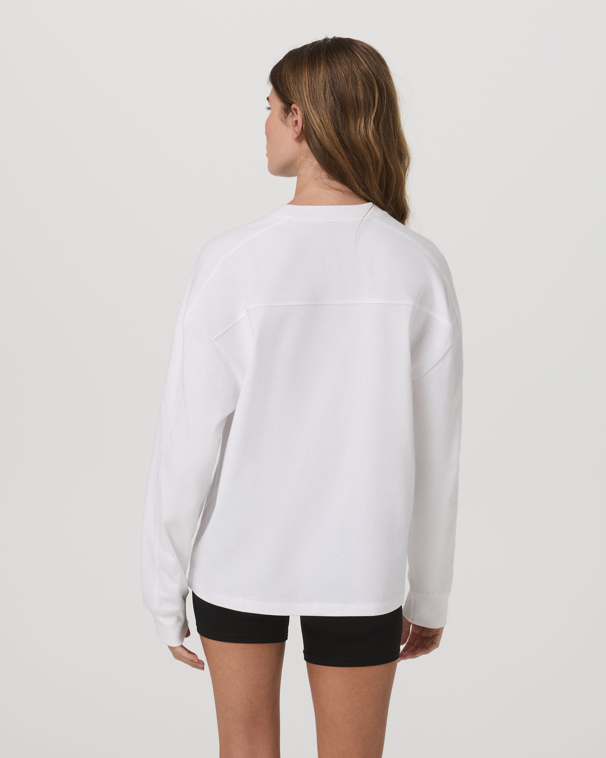 Long Sleeve Heavyweight Cotton Tee Women's White Shirt - Image 3