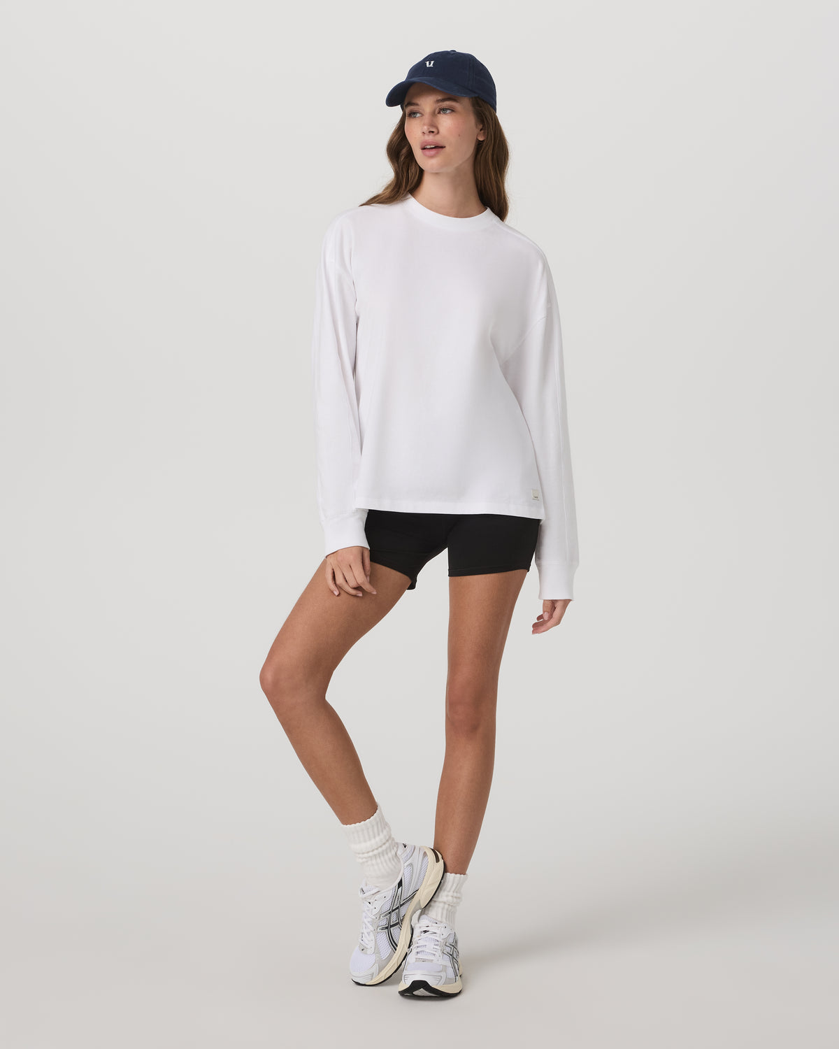 Long Sleeve Heavyweight Cotton Tee Women's White Shirt - Image 4